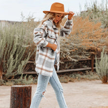 Load image into Gallery viewer, Women's Autumn Winter Long Sleeve Loose Plaid Shirt Coat