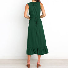 Load image into Gallery viewer, V Neck Ruffle Sleeveless Dress