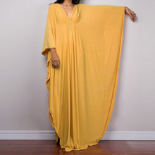 Load image into Gallery viewer, Loose V neck Plus Size Long Solid Color Bikini Cover-Up