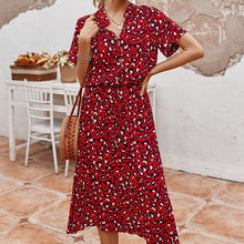 Load image into Gallery viewer, Polka Dot Short Sleeve Shirt Collar