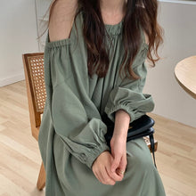 Load image into Gallery viewer, Off Shoulder Balloon Sleeve Dress