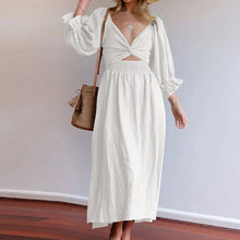 Load image into Gallery viewer, French Ruffled Lantern Sleeves Multi-wear Dress