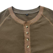 Load image into Gallery viewer, Soft Cotton Fabric Henley Collar T-Shirt