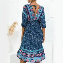 Load image into Gallery viewer, V Neck Open Back Irregular Dress