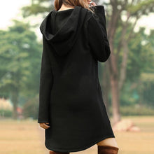 Load image into Gallery viewer, Solid Pocket Long-sleeved Hoody Dress