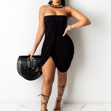 Load image into Gallery viewer, Ruched Wrap Tube Mini Dress