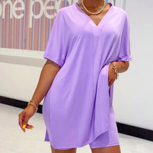 Load image into Gallery viewer, V-neck Batwing Sleeve Top & Short Set