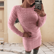 Load image into Gallery viewer, Round Neck Plush Dress