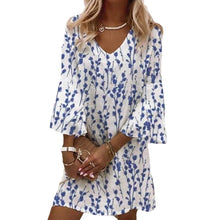 Load image into Gallery viewer, Watercolor Floral Print Ruffle Sleeves Mini Dress