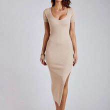 Load image into Gallery viewer, Sexy Crew Neck Tight Slit Long Dress
