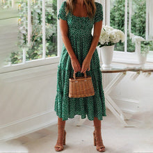 Load image into Gallery viewer, Puff Sleeve Floral Long Dress