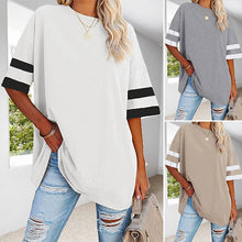 Load image into Gallery viewer, Loose Crew Neck Contrast T-Shirt