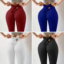 Load image into Gallery viewer, Sexy Peach Buttock Bowknot Yoga Workout Pants