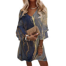 Load image into Gallery viewer, Watercolor Floral Print Ruffle Sleeves Mini Dress