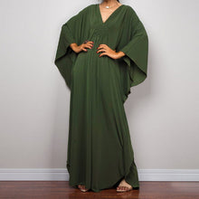 Load image into Gallery viewer, Loose V neck Plus Size Long Solid Color Bikini Cover-Up