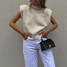 Load image into Gallery viewer, Solid Color Sleeveless Turtleneck Sweater