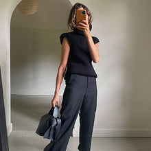 Load image into Gallery viewer, Solid Color Sleeveless Turtleneck Sweater