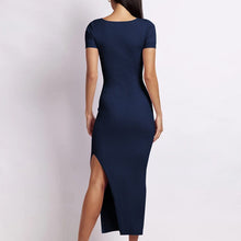 Load image into Gallery viewer, Sexy Crew Neck Tight Slit Long Dress