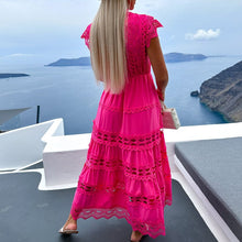 Load image into Gallery viewer, Women Hollow patchwork long dress