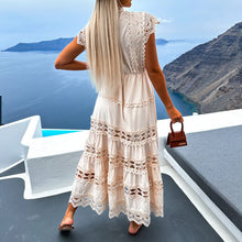 Load image into Gallery viewer, Women Hollow patchwork long dress