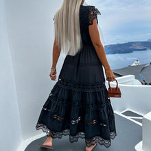 Load image into Gallery viewer, Women Hollow patchwork long dress