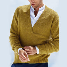 Load image into Gallery viewer, Solid Slim Long-sleeved V-neck Sweater