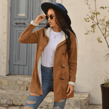 Load image into Gallery viewer, Women's Suede Lamb Wool Coat