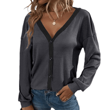 Load image into Gallery viewer, Women's V-Neck Cropped Cardigan Sweaters