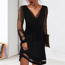 Load image into Gallery viewer, Lace V-Neck Evening Dress