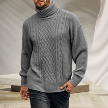 Load image into Gallery viewer, Men's Solid Long-sleeved Knit Turtleneck Sweater