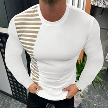 Load image into Gallery viewer, Panelled Striped Slim-fit T-shirt