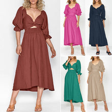 Load image into Gallery viewer, Lantern Sleeve Bandeau Dress