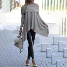 Load image into Gallery viewer, Cold Shoulder Solid Color Rib Tops