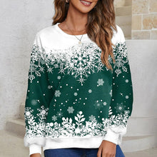 Load image into Gallery viewer, Women Xmas Snowflake Print Pullover