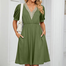 Load image into Gallery viewer, V-neck Long Pocket Casual Dress