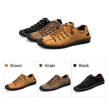 Load image into Gallery viewer, Men's Stitching Microfiber Leather Hollow Out Casual Sandals