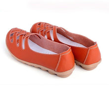Load image into Gallery viewer, Hollow-Out Split Leather Slip-On Women's Flats