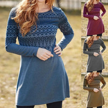 Load image into Gallery viewer, Ethnic Style Long-sleeved Dress