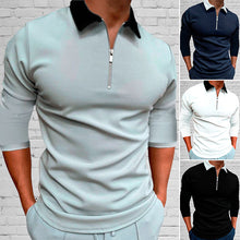Load image into Gallery viewer, Slim Fit Zip Lapel T-Shirt