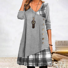 Load image into Gallery viewer, Long-sleeve Patchwork Dress