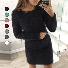 Load image into Gallery viewer, Round Neck Plush Dress