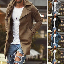 Load image into Gallery viewer, Mens Slim Fit Trench Coat