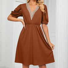 Load image into Gallery viewer, V-neck Long Pocket Casual Dress