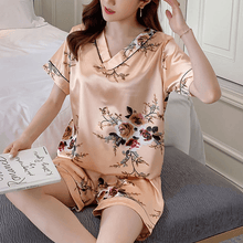Load image into Gallery viewer, Two-piece Ice Silk Printed Home Clothes