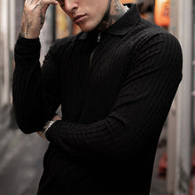 Load image into Gallery viewer, Men's Muscle T Shirts Long Sleeve Quarter Zip Polo Shirts