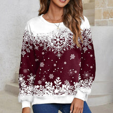 Load image into Gallery viewer, Women Xmas Snowflake Print Pullover