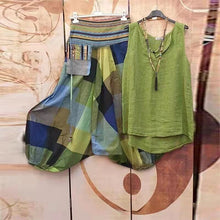 Load image into Gallery viewer, Women's Colorblock Casual Loose Sleeveless Two-piece Set