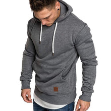 Load image into Gallery viewer, Loose Plain Lace Up Pullover Men's Hoodie with Pocket
