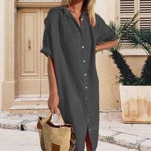 Load image into Gallery viewer, Cotton Linen Long Button Skirt