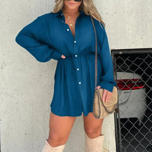 Load image into Gallery viewer, Women's Solid Color Long Sleeve Shirt Suit